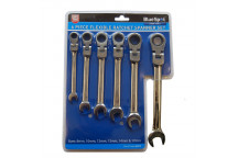 Ratchet Spanner Set Flex Head 6 Piece