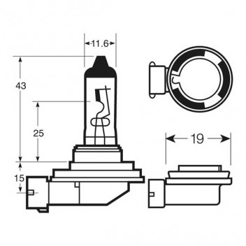 Bulb 12V 35W H8 Halogen Spotlamp Blister