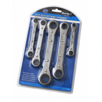 Metric Ratchet Ring Spanner Set 5Pc