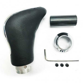 Gear Knob Leather Chrome