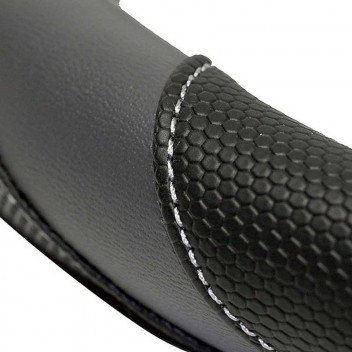 Flat Bottom Steering Wheel Cover Black-Grey