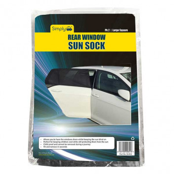 Sun Sock Large Square Rear Window 2Pk