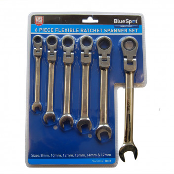 Ratchet Spanner Set Flex Head 6 Piece