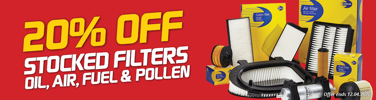 20% Off All Stocked Filters (Oil, Air, Fuel and Pollen)