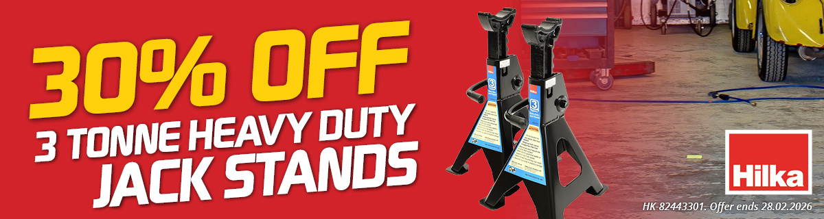 Hilka Heavy Duty Jack Stands - 3 Tonne Promo - Feb 2026