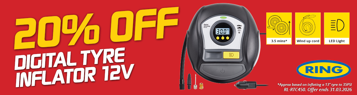 20% Off - Ring Digital Tyre Inflator 12V DC