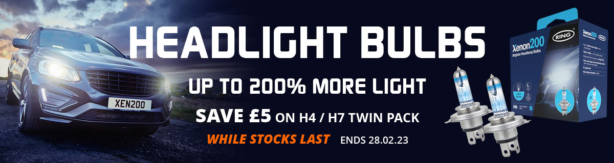 Save £5 on Ring Xenon200 H4 and H7 Twin Pack Headlight Bulb Upgrade
