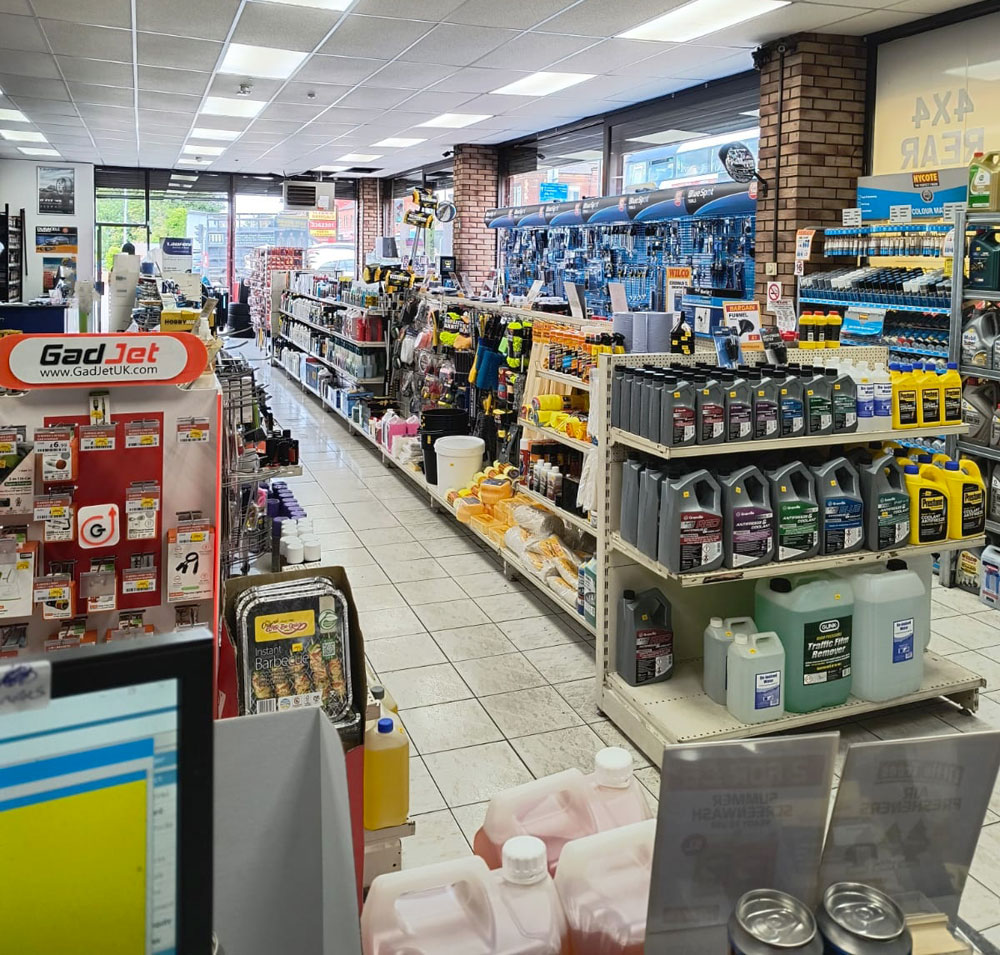 A photo showing the inside of Wilco Motosave in Bramley, Leeds