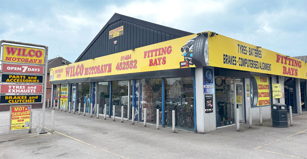 Outside Wilco Motosave in Huddersfield