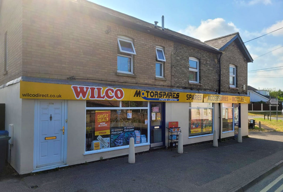 Outside Wilco Motor Spares in Sudbury