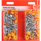 Image for Number Plate Screws and Caps - Yellow - 100 Sets