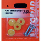 Image for Anti Theft Security Number Plate Fittings - Yellow