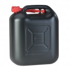 Image for Hunersdorff Plastic Fuel Jerry Can Black with Pouring Spout and Safety Cap  - 20 Litres