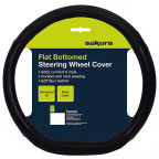 Image for Flat Bottomed Steering Wheel Cover - Black