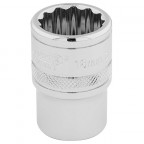Image for Draper 1/2" Square Drive 12 Point Socket - 18mm