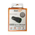 Image for Gadjet G-Series Rapid 2 in 1 2-Port Car Charger Type-C + USB