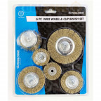 Image for Toolzone Rotary Wire Wheel & Cup Brush Set - 6 Piece