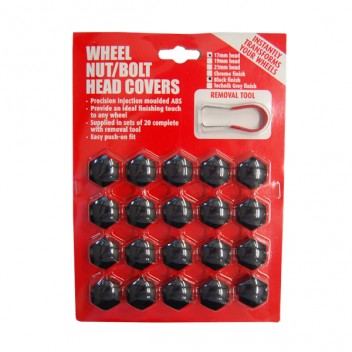 Image for 17mm Black Wheel Nut Bolt Cover NCO02-BK