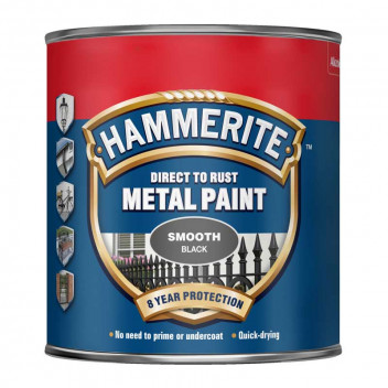 Image for Hammerite Smooth Black Metal Paint - 750ml