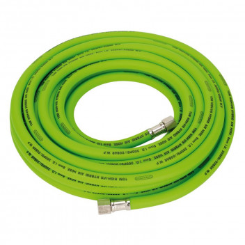 Image for Draper High Visibility Green Hybrid Air Hose - 10m x 8mm, 1/4" BSP Fitting
