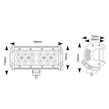 Image for Maypole Spot LED Light Bar 12 x 3W