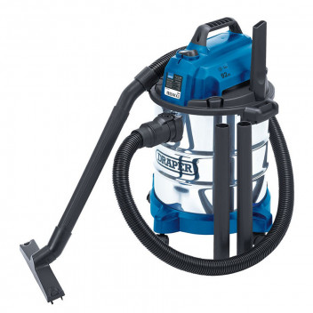 Image for Draper Wet & Dry Vacuum Cleaner with Stainless Steel Tank, (230V  / 1250W) - 20 Litre