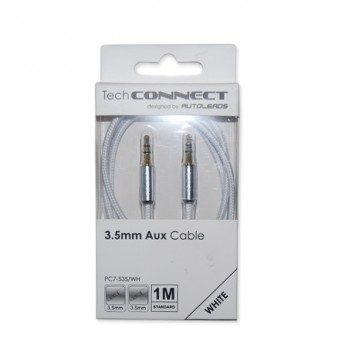Image for 3.5mm to 3.5mm AUX Braided Cable - White
