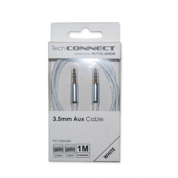 3.5mm to 3.5mm AUX Braided Cable - White Image for 3.5mm to 3.5mm AUX Braided Cable - White