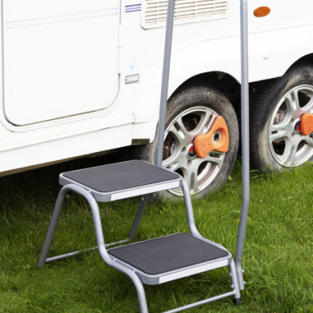 Image for Maypole Steel Double Caravan Step With Handrail