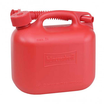 Image for Hunersdorff Red Plastic Fuel Jerry Can with Pouring Spout - 5 Litres