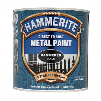 Image for Hammerite Metal Paint - Hammered Finish - Black - 2.5 Litres