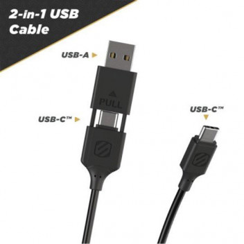 Image for Scosche Strikeline 2-in-1 USB-A and USB-C Cable