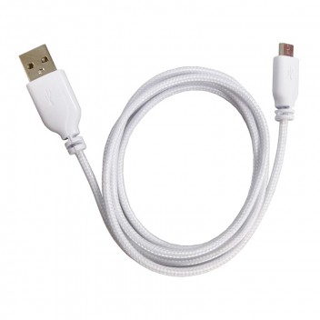 USB to Micro USB Braided Cable - White Image for USB to Micro USB Braided Cable - White