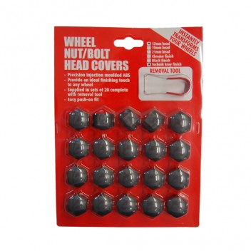 Image for 17mm Grey Wheel Nut Bolt Cover NCO05-TG