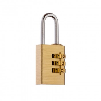 Image for Tri-Circle Brass Combo Padlock T3502 28mm
