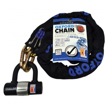 Image for Oxford Chain10 High Security Chain Lock & Mini Shackle - 1.4m
