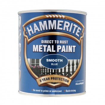 Image for Hammerite Smooth Blue Metal Paint - 750ml