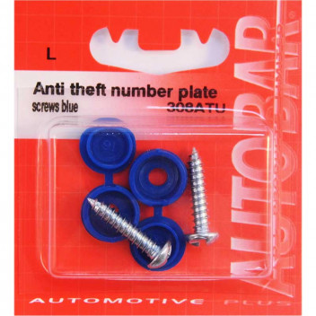 Image for Anti Theft Security Number Plate Fittings - Blue