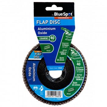 Image for BlueSpot 115mm Aluminium Oxide Flap Disc - 40 Grit 