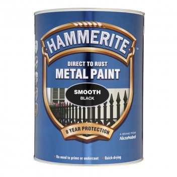 Image for Hammerite Metal Paint - Smooth - Black - 5 Litres