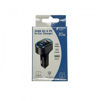 Image for Pama In-Car Charger with 1 x USB 2 x USB Type-C - 65W & 20W QC 3.0