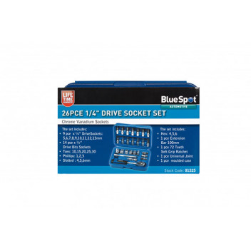 Image for Blue Spot 26pc 1/4" Socket Set 5-14mm