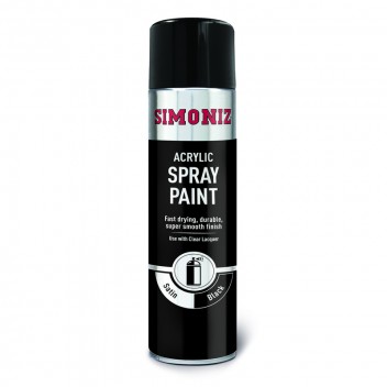 Image for Simoniz Satin Black Acrylic Spray Paint 500ml