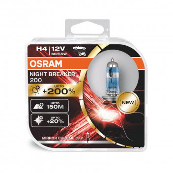 Image for Osram Nightbreaker 200% H4 Halogen Car Headlight Bulbs - Pack of 2