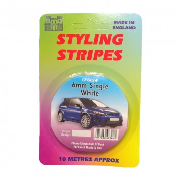Image for 6mm Styling Stripe - Pin White - 10m