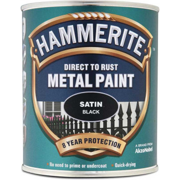Image for Hammerite Metal Paint - Satin Black - 750ml
