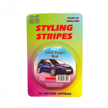 Image for 3mm Styling Stripe - Pin Red - 10m