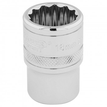 Image for Draper 1/2" Square Drive 12 Point Socket - 18mm