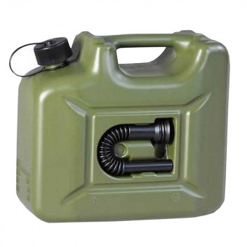 Image for Hunersdorff Army Jerry Can Plastic Petrol Diesel Fuel Can Container With Pouring Spout - 10 Litre