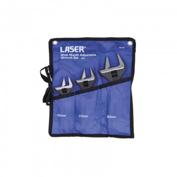 Image for Laser Tools Wide Mouth Adjustable Wrench Set - 3 Pack